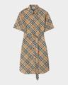 check short-sleeve belted mini shirtdress