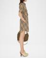 check short-sleeve belted mini shirtdress