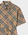 check short-sleeve belted mini shirtdress
