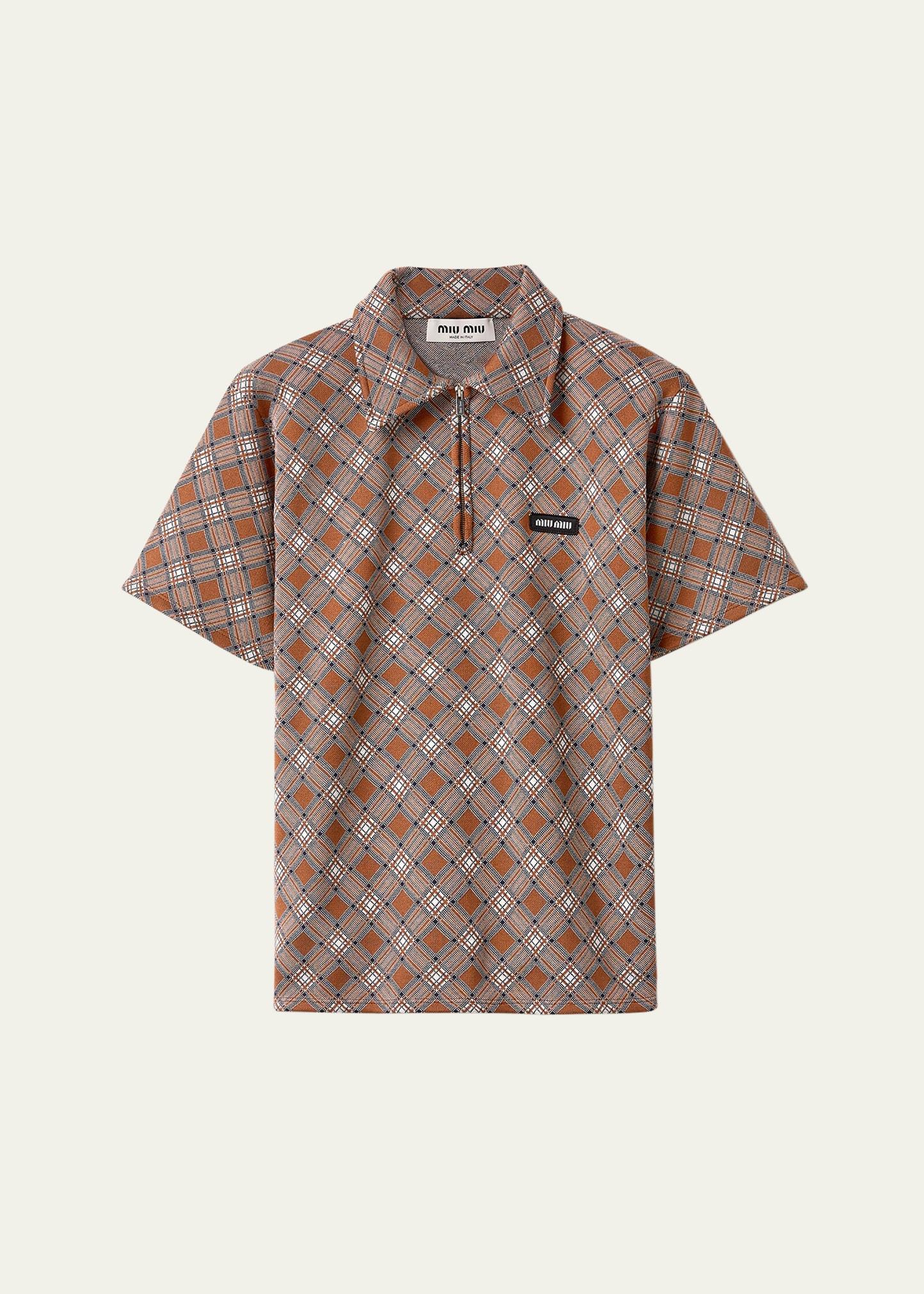 check short-sleeve polo top