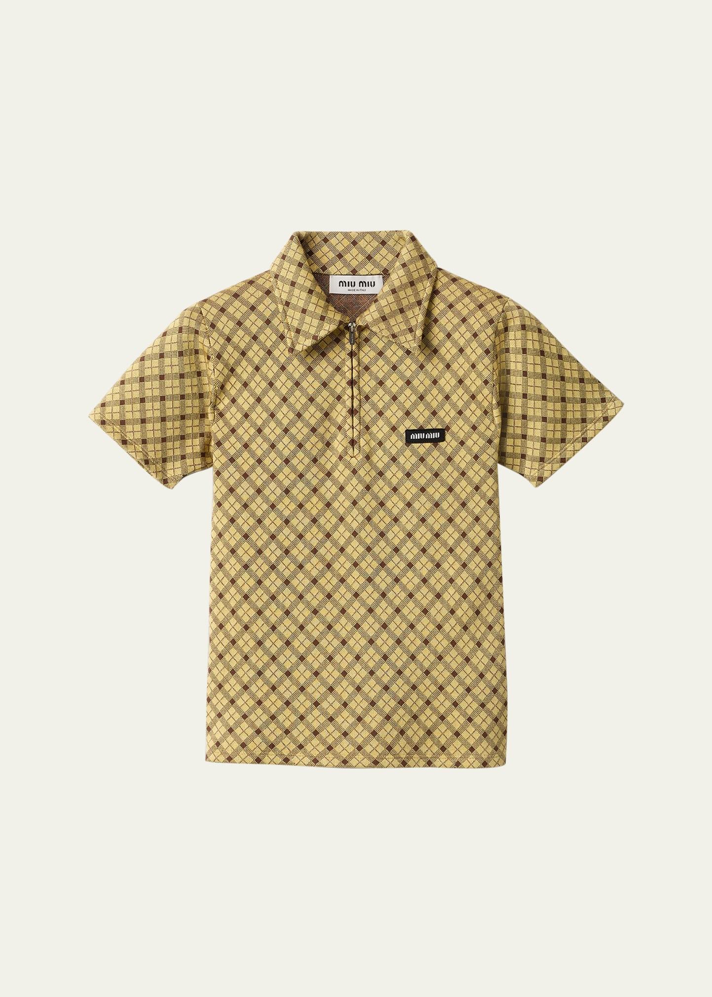 check short-sleeve polo top
