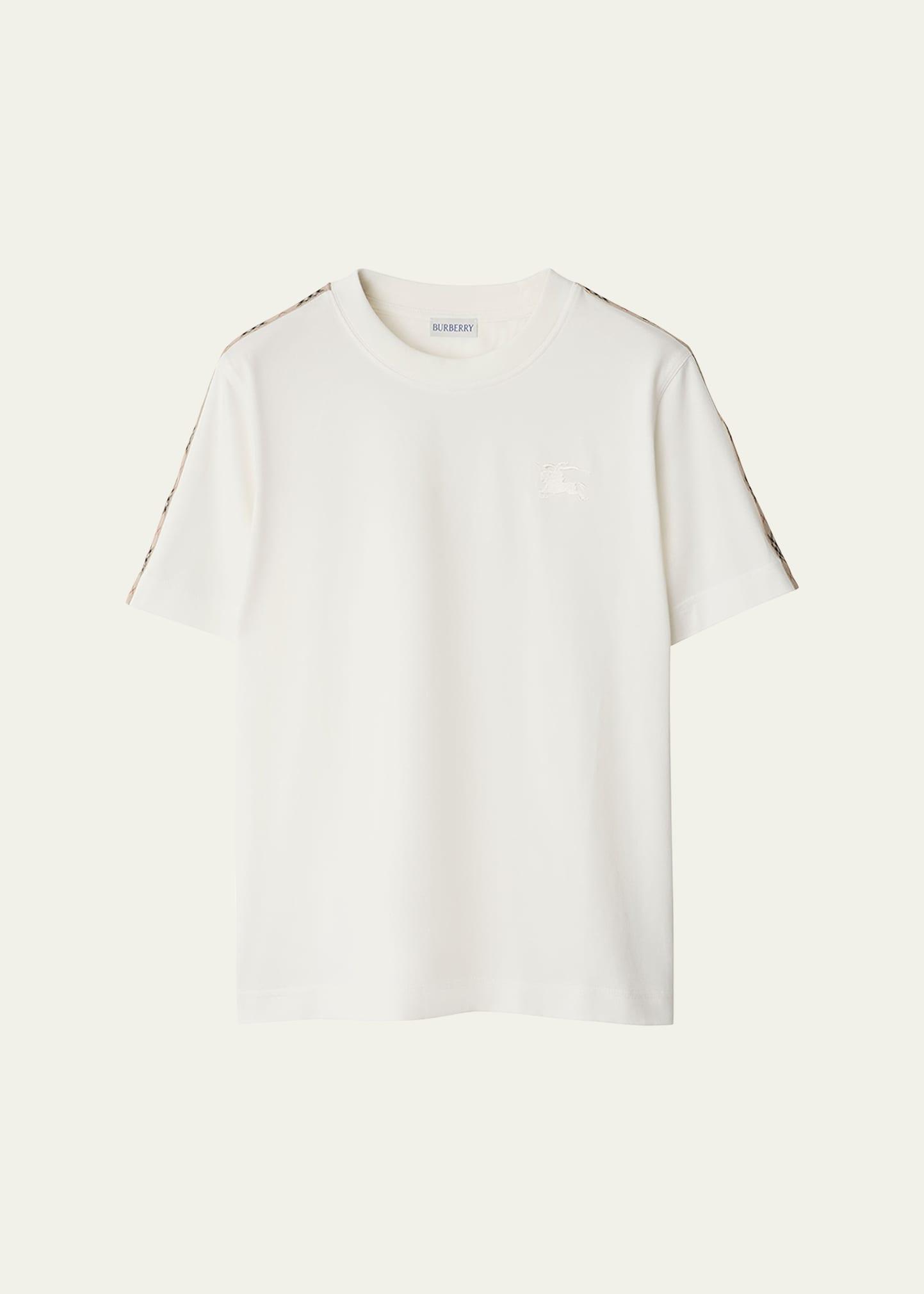 check shoulder-stripe ekd short-sleeve t-shirt