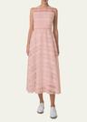 check silk organza midi dress