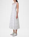 check silk organza midi dress