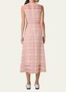 check silk organza midi dress