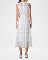 check silk organza midi dress