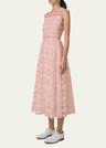 check silk organza midi dress