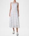 check silk organza midi dress