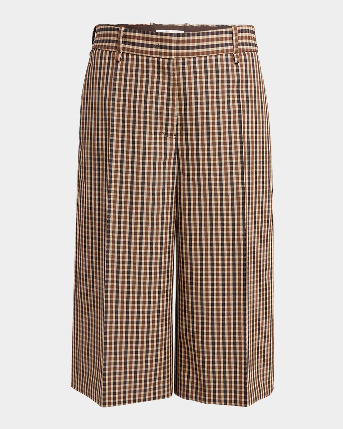 check straight-leg bermuda shorts