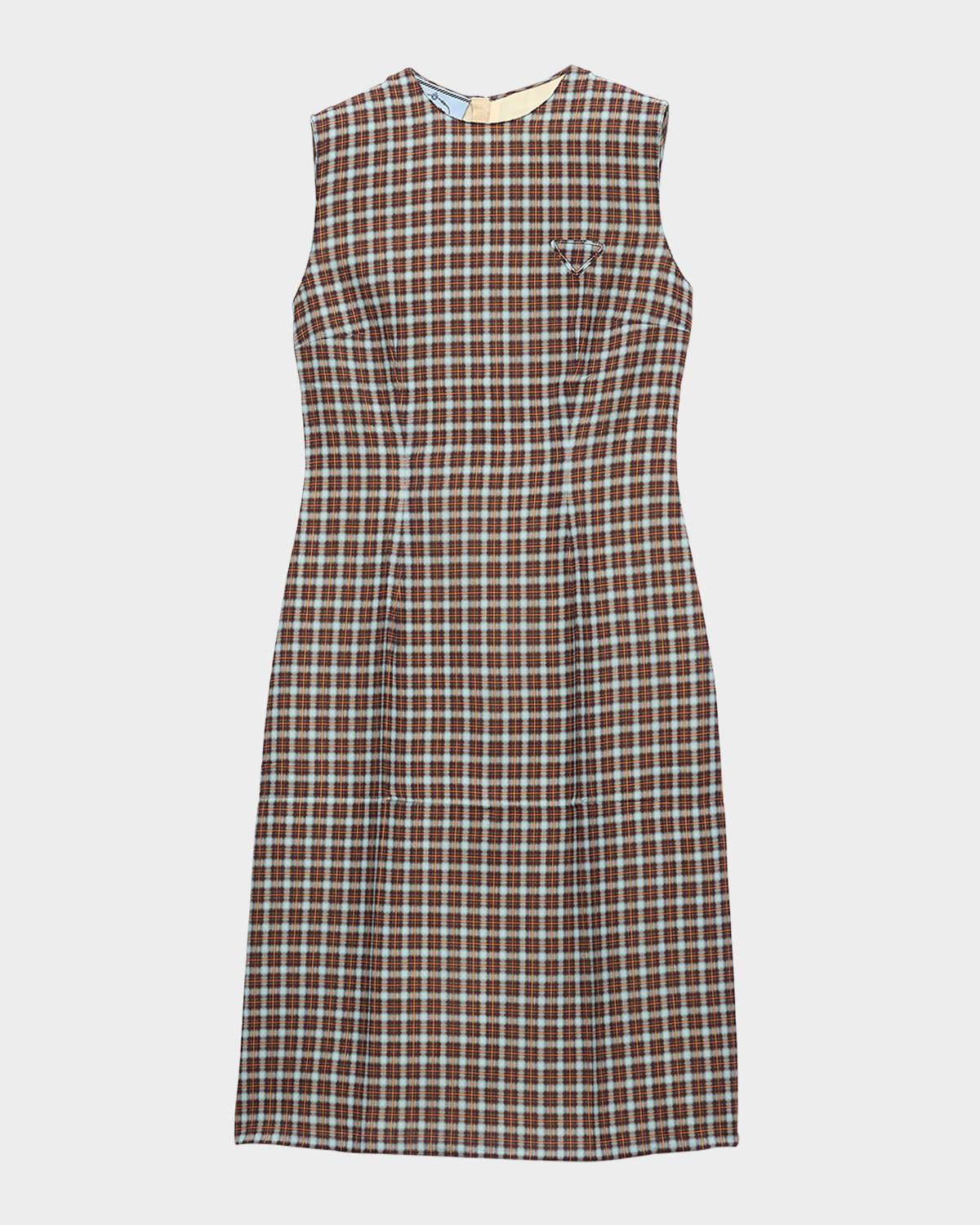 checked georgette dress