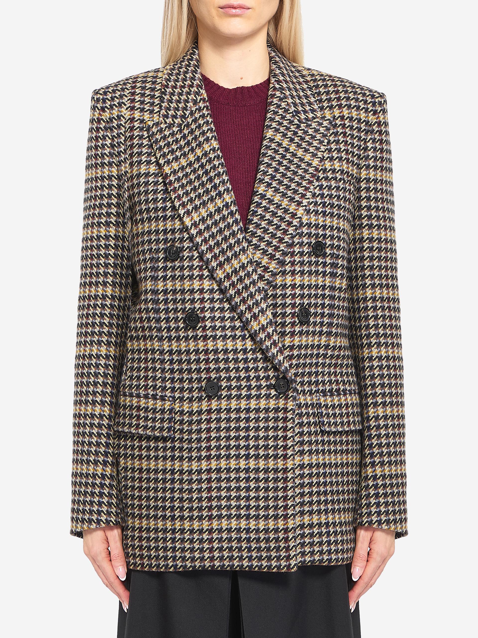 checked wool jacket