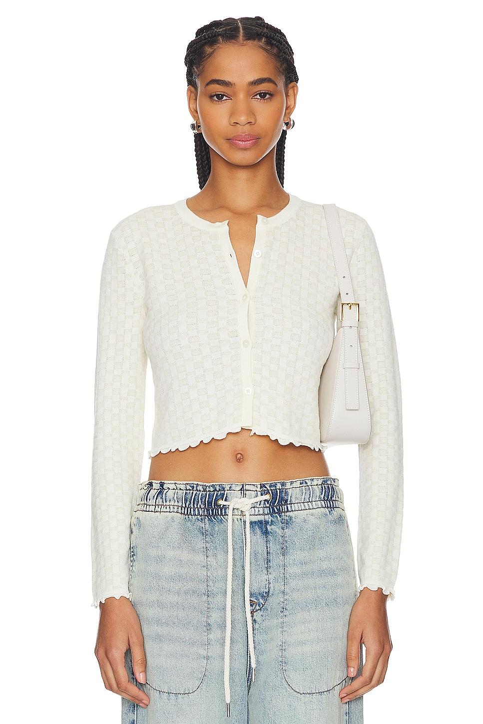 checker shrunken cardigan
