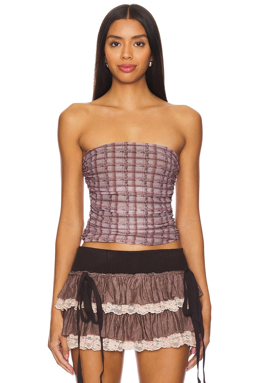 checkered tube top