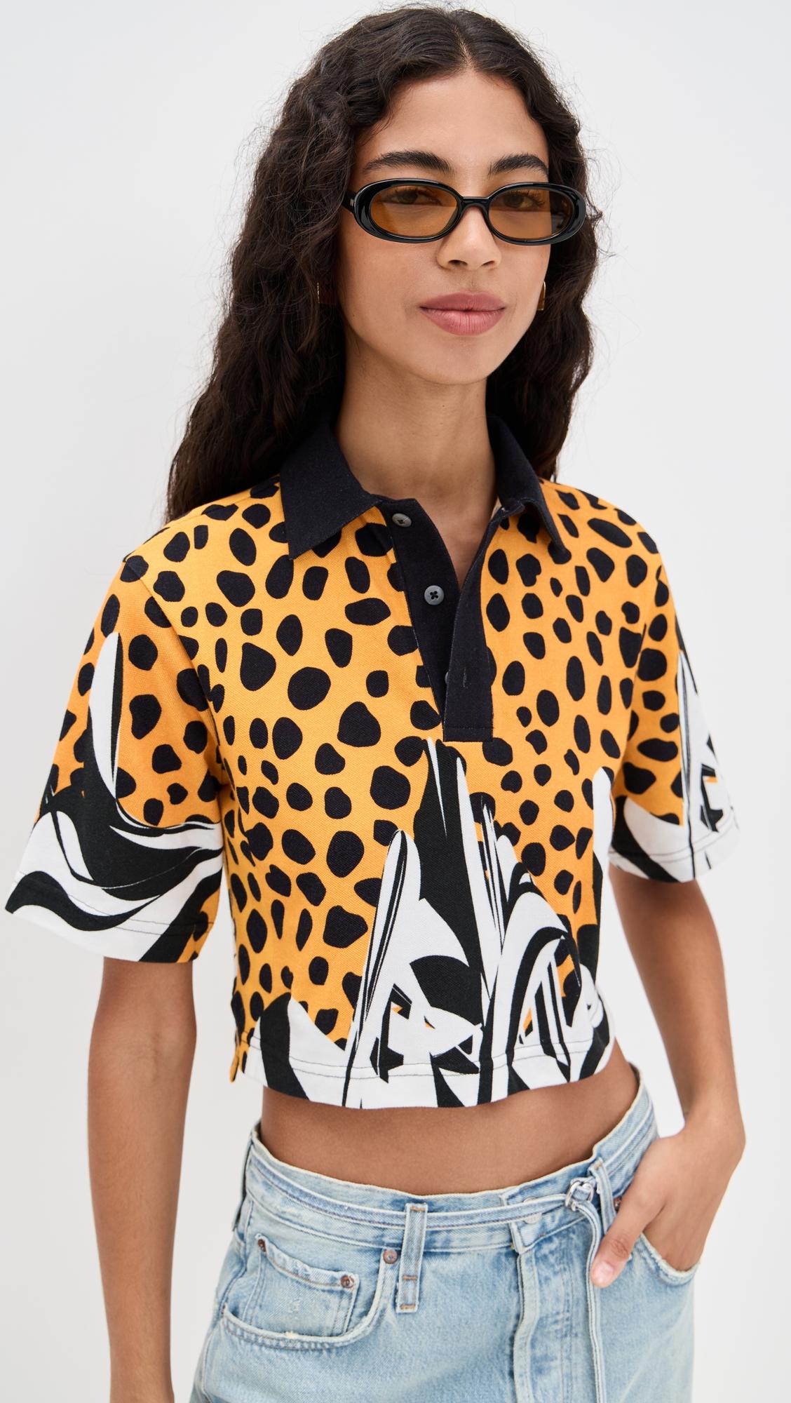 cheetah print polo