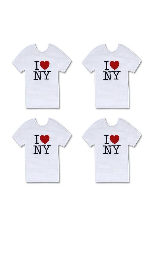 chefanie ny t-shirt cocktail napkins in white.