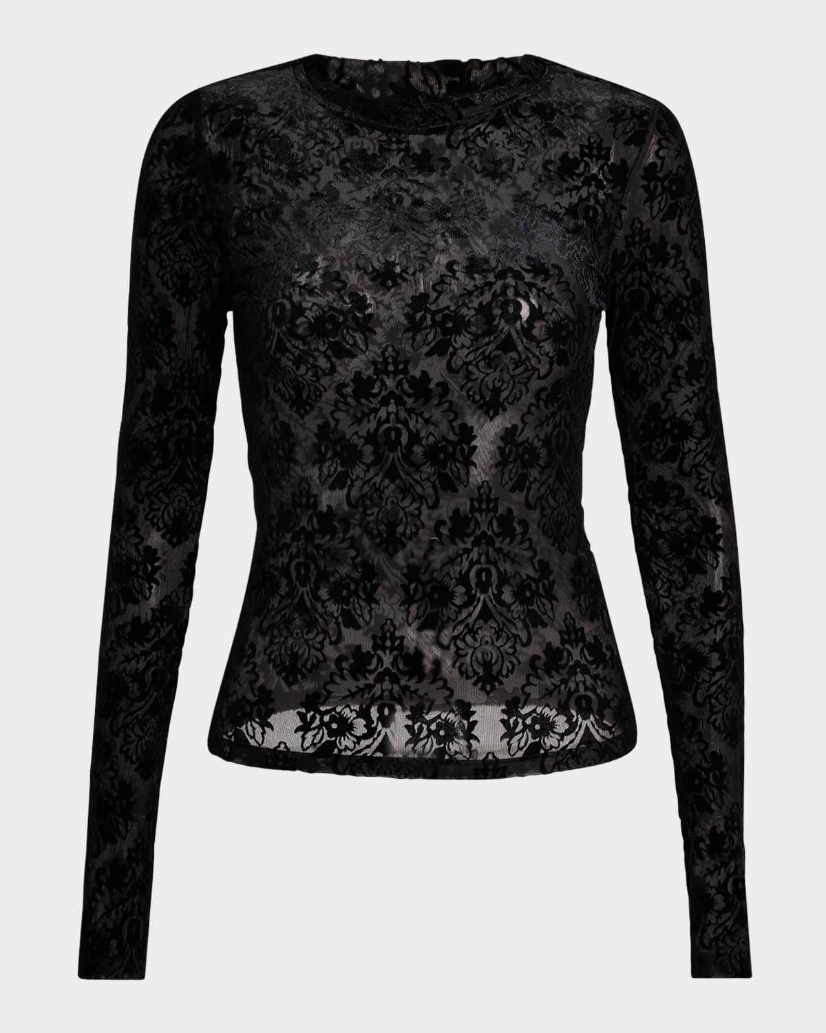 chelle lace long-sleeve top
