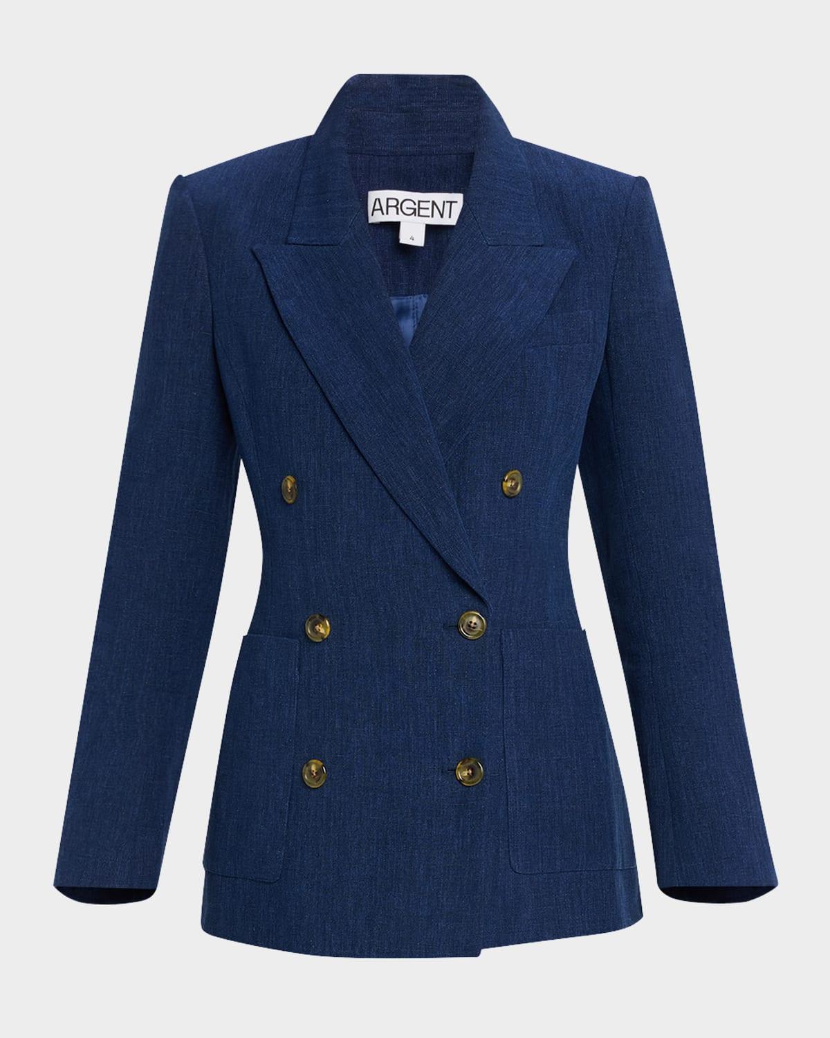 chelsea double-breasted linen blazer