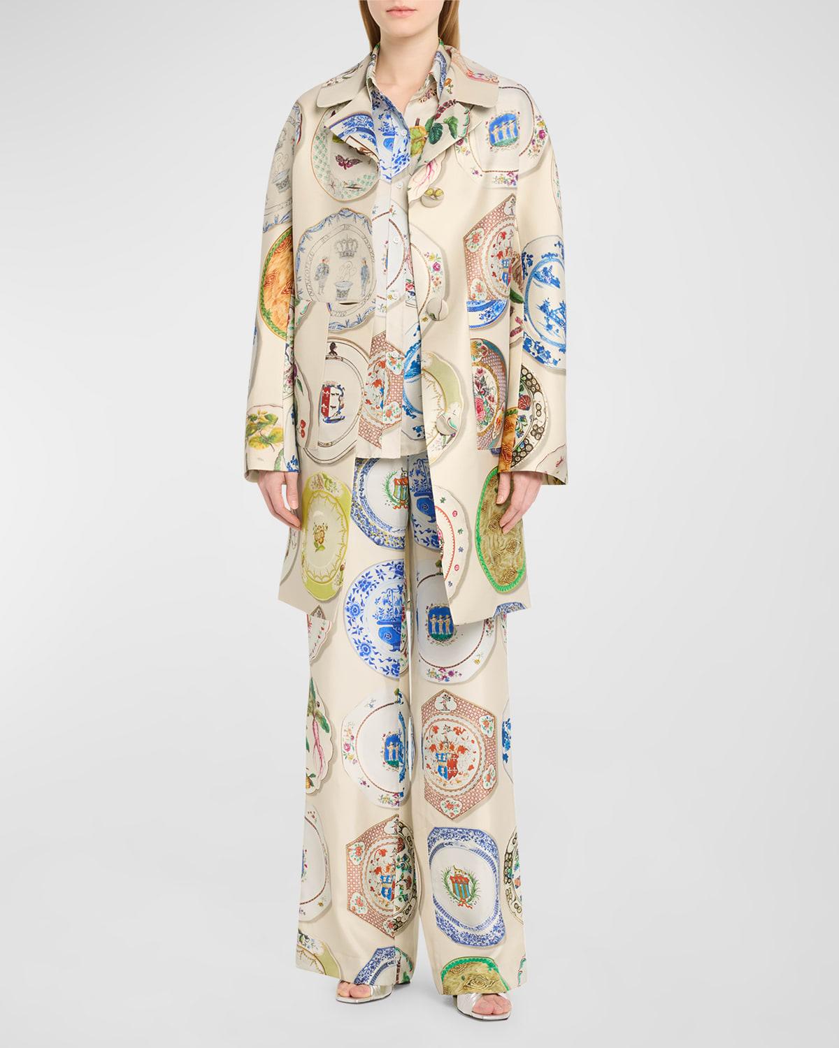 chelsea plates printed slim aarons pants