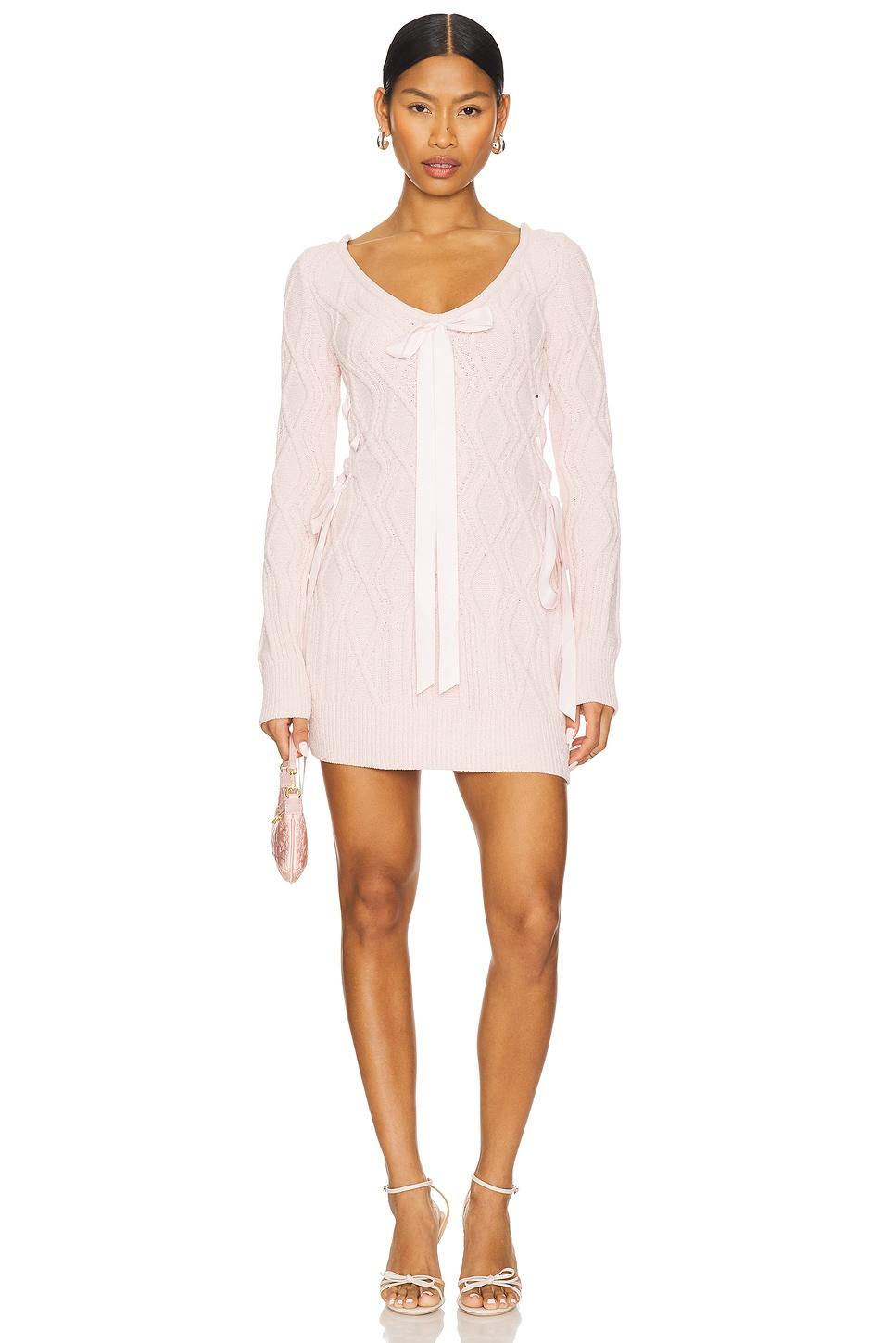 chenille cable knit mini dress