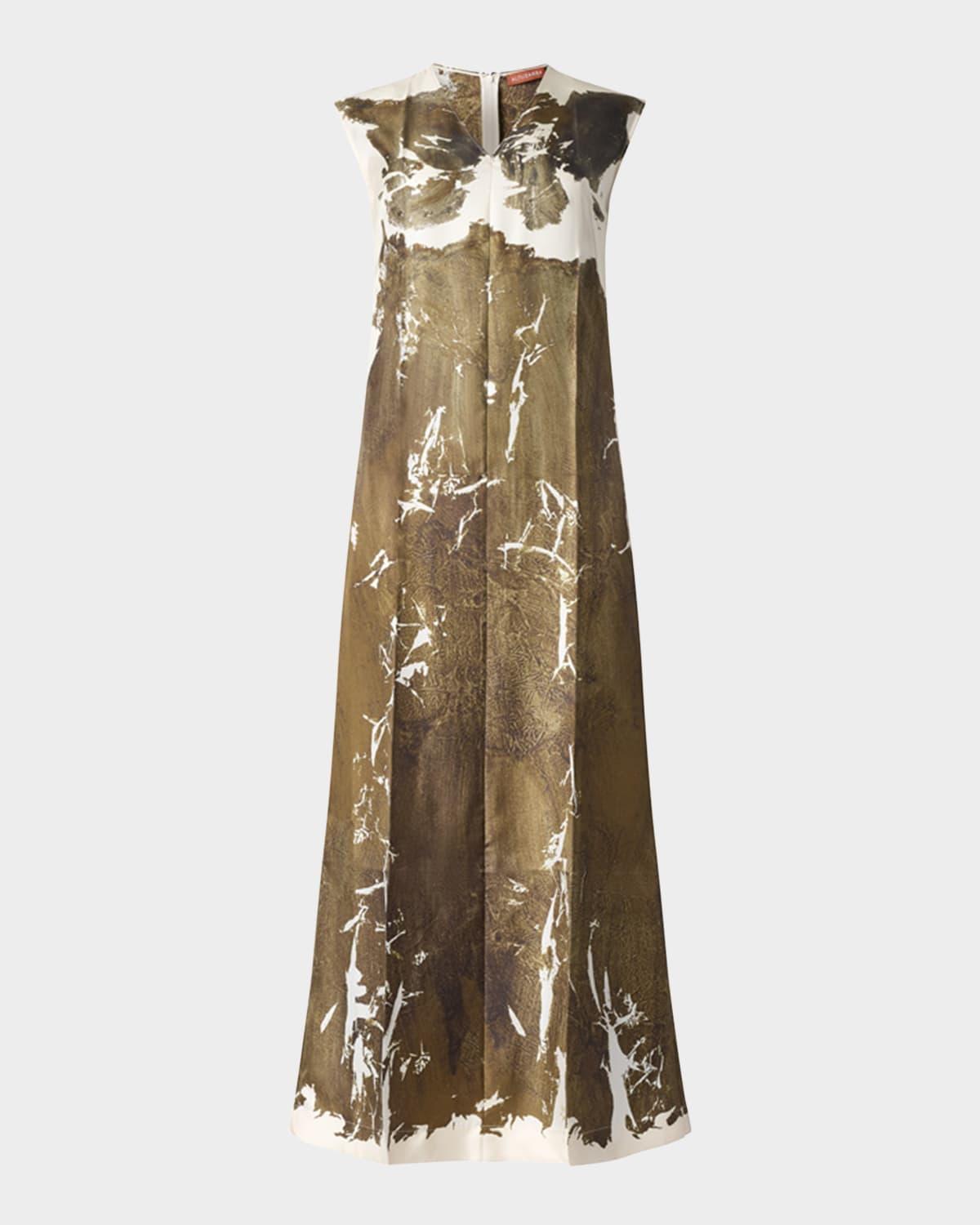 cherie long printed silk dress