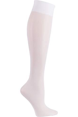cherokee fashionsupport women knee high 8-15 mmhg compression sock, one size, white