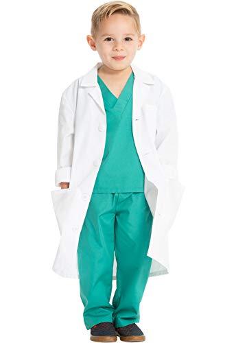cherokee kids scrubs lab coat ck430, m, white