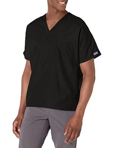 cherokee originals unisex v-neck scrubs shirt, black, medium