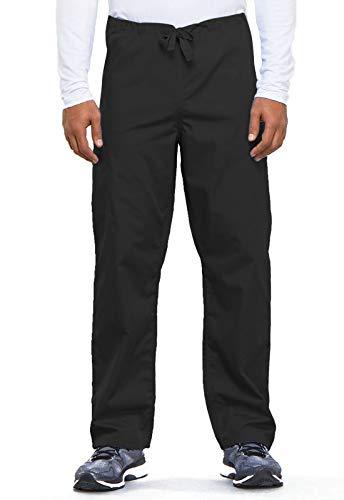 cherokee unisex adult originals drawstring cargo medical scrubs pants, black, xx-large plus tall