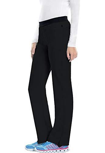 cherokee women's infinity low-rise slim pull-on scrub pant, black, large