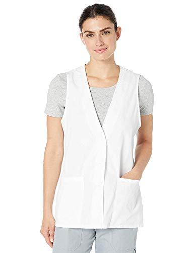 cherokee women's lace trimmed vest, white, large