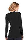 cherokee women's long sleeve knit shirt, black, x-large
