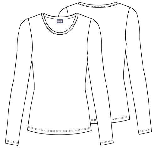 cherokee women's long sleeve knit shirt, black, x-large