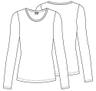 cherokee women's long sleeve knit shirt, black, x-large