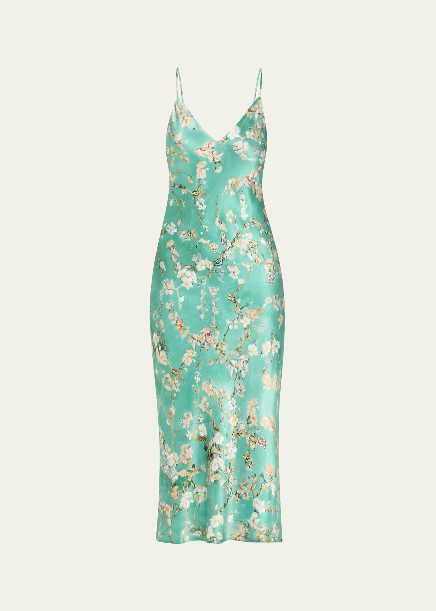cherry blossom seridie mid-length slip dress
