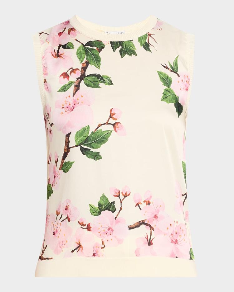 cherry blossom silk insert tank top