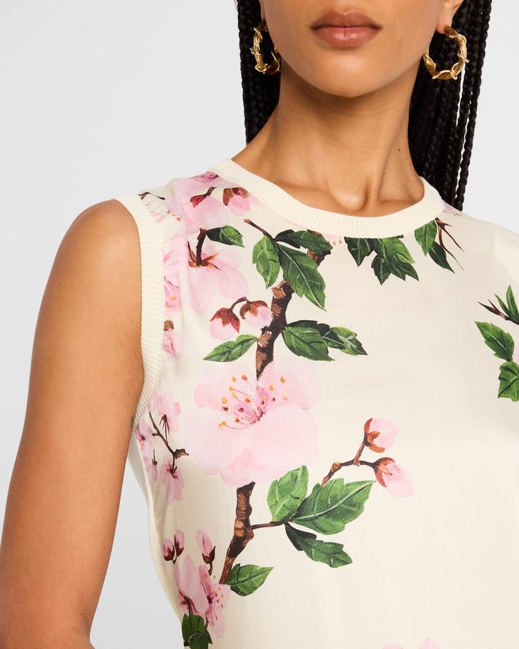 cherry blossom silk insert tank top