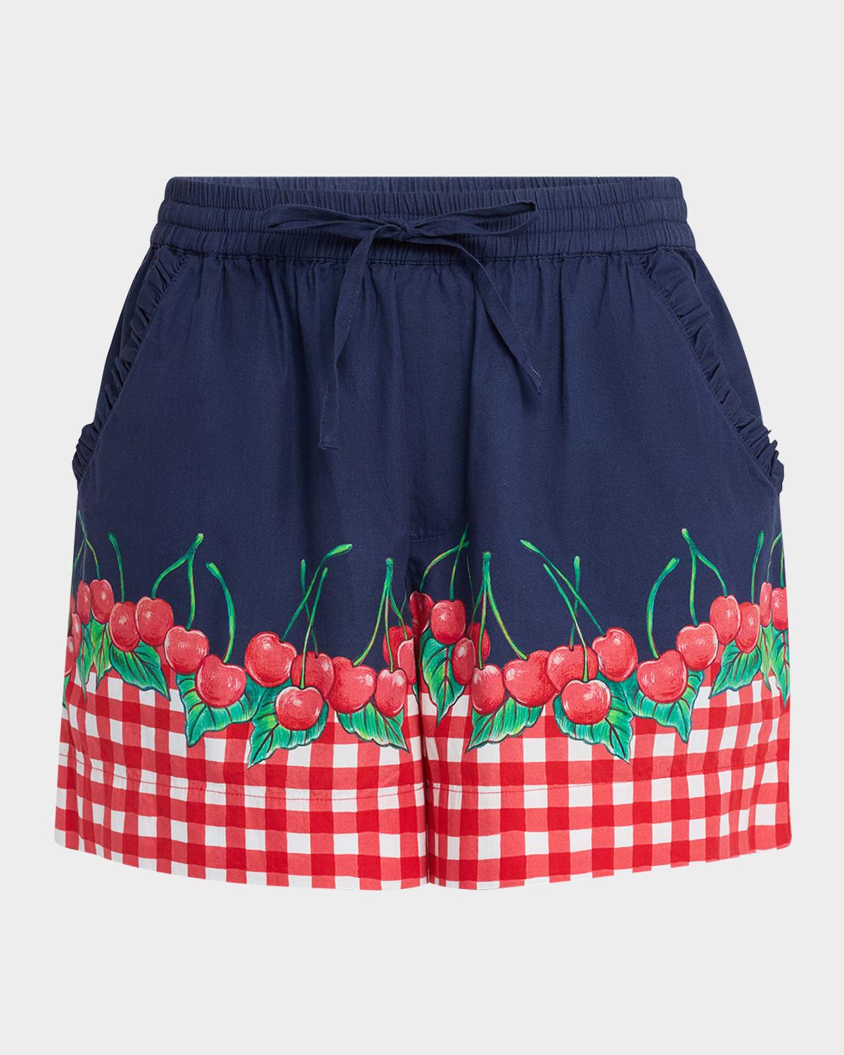 cherry pie drawstring shorts