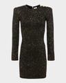 cherry sequined long-sleeve mini dress