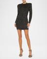 cherry sequined long-sleeve mini dress