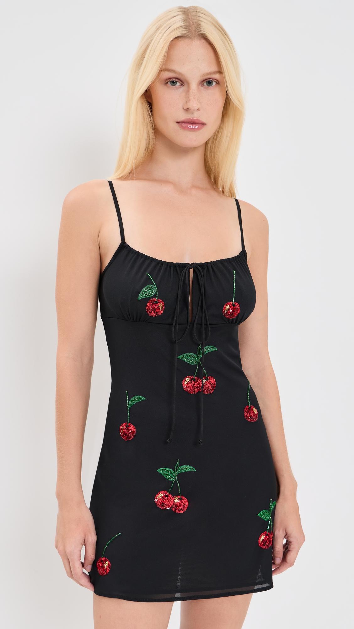 cherry slip dress