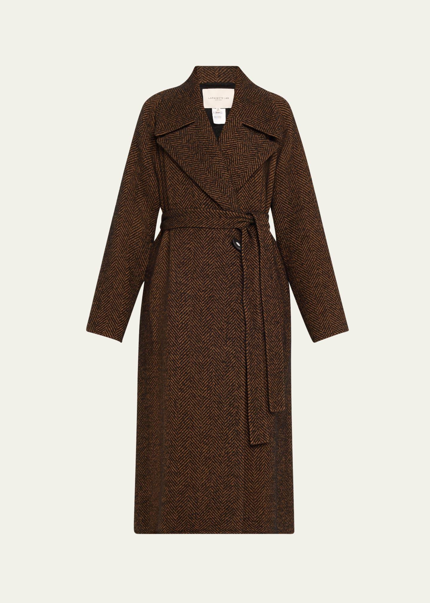 chevron alpaca wool coat