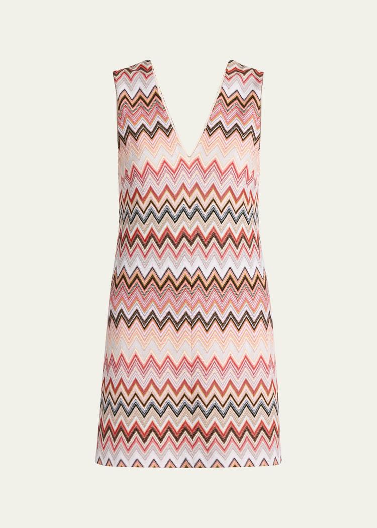 chevron sleeveless mini shift dress