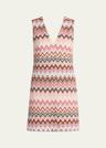 chevron sleeveless mini shift dress