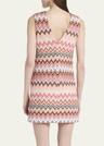 chevron sleeveless mini shift dress