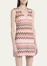 chevron sleeveless mini shift dress
