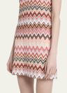 chevron sleeveless mini shift dress