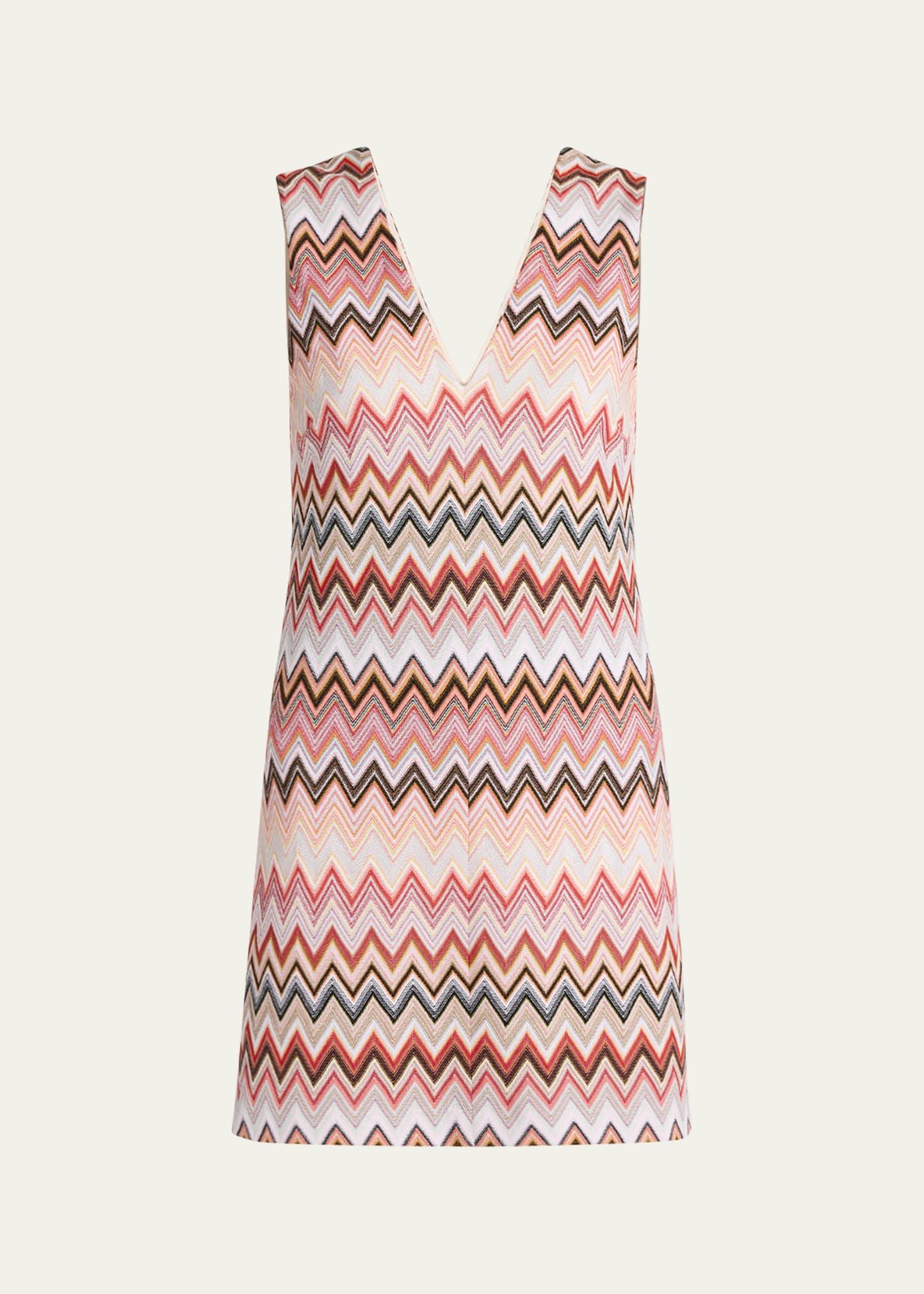 chevron sleeveless mini shift dress