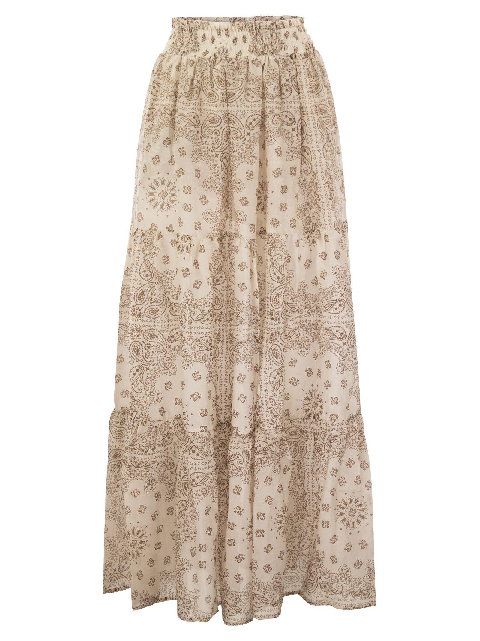 cheyenne - long skirt in cotton and silk.