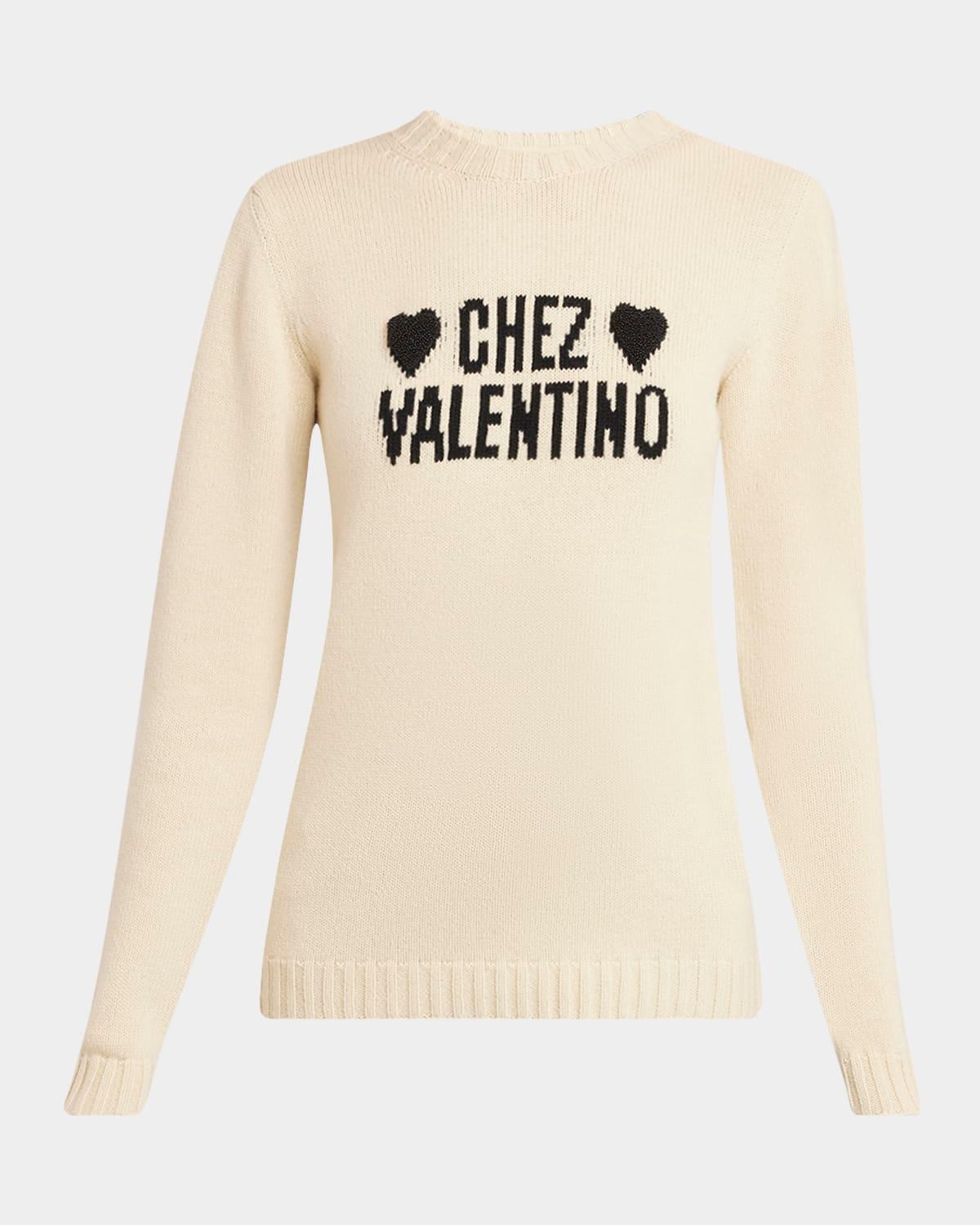 chez valentino beaded wool sweater
