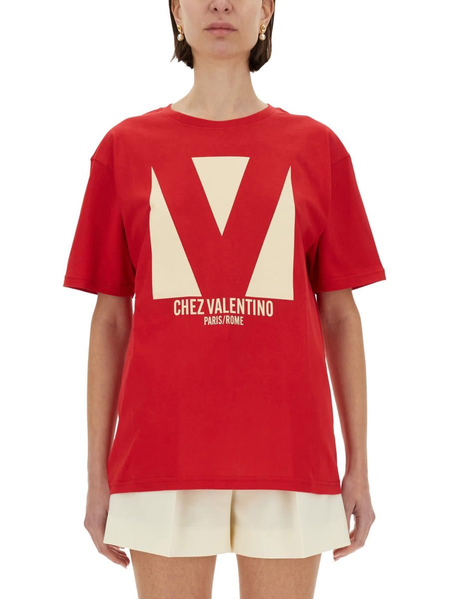 chez valentino print t-shirt